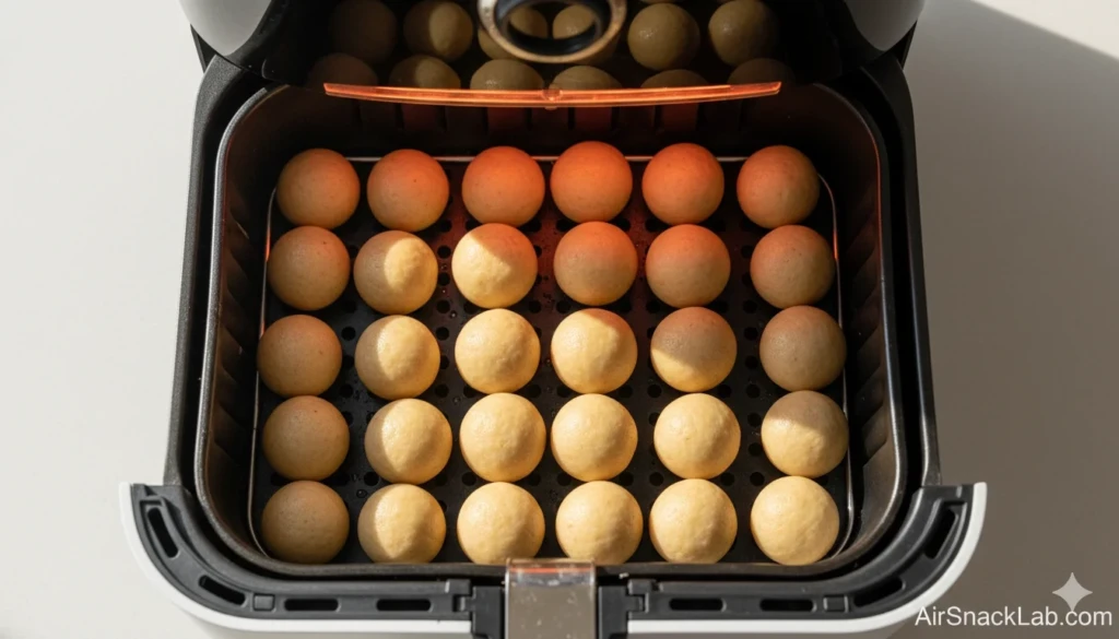 Air Fryer Donut Holes (Cardamom) with Saffron-Lemon Glaze + Time & Temp Guide