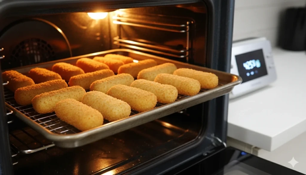 oven baked mozzarella cheese sticks no oil on rack