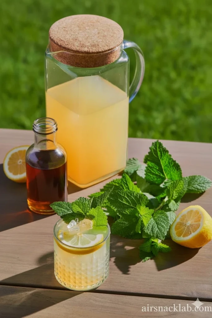 lemon-balm-drink-served with honey 