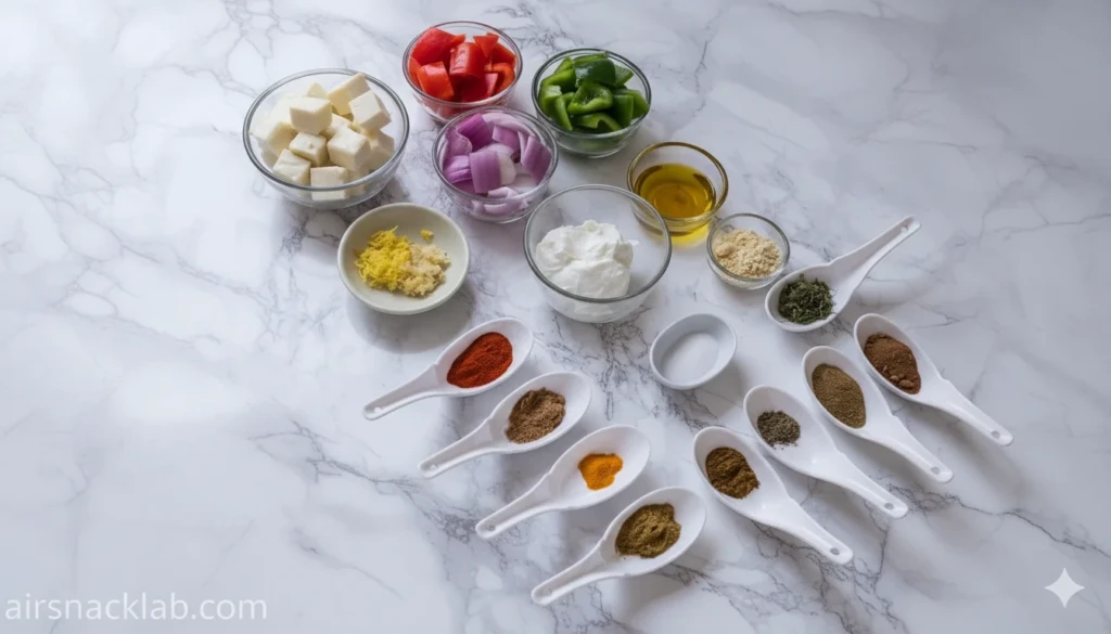 Paneer Tikka Curry ingredients